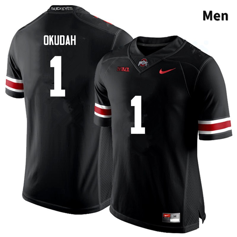 Ohio State Buckeyes Jeffrey Okudah Men's #1 Black Game Stitched College Football Jersey